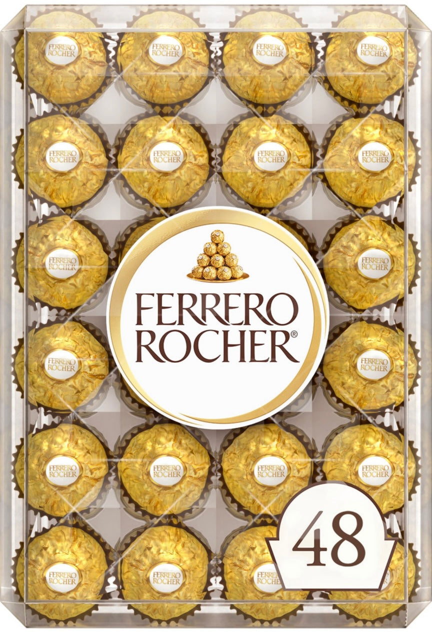 FERRERO ROCHER 48 Premium Hazelnut Milk Chocolate 21.2oz / 600g
