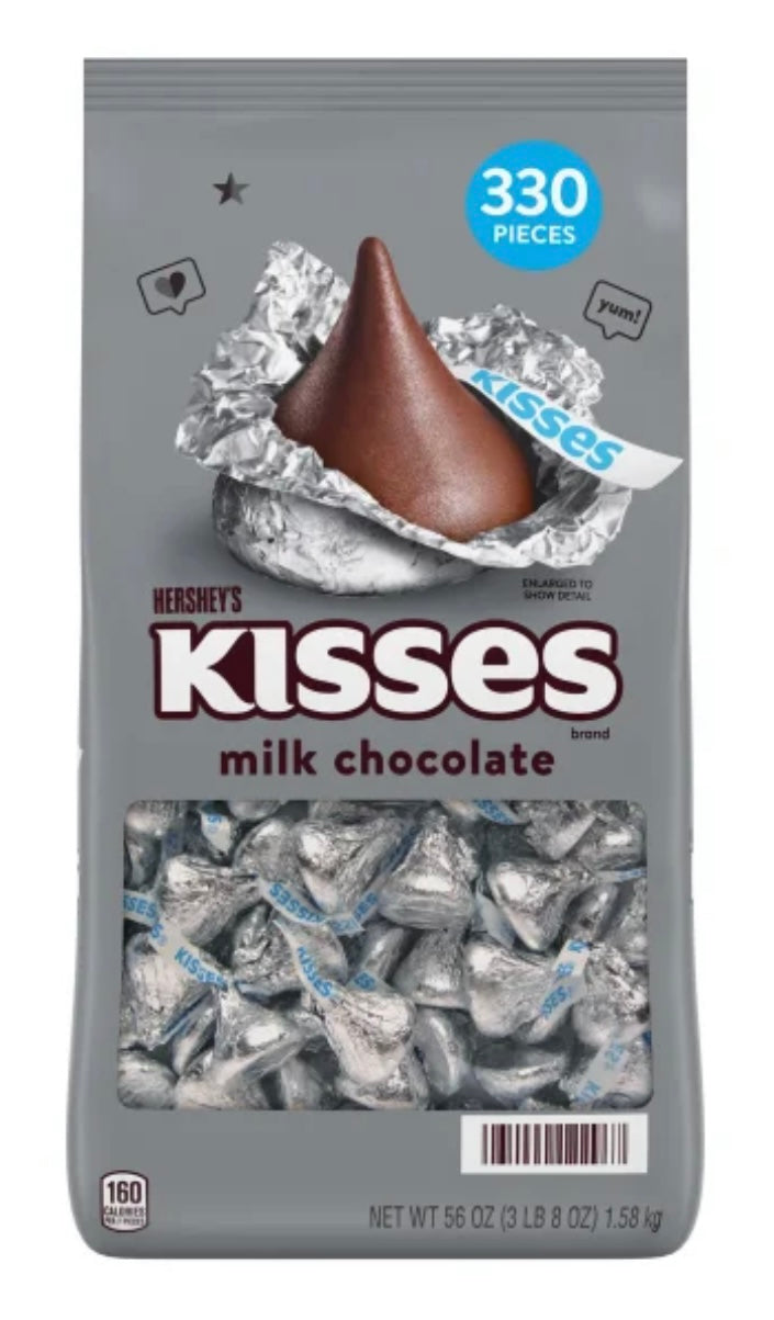 HERSHEY's KISSES Milk Chocolate 330 Pieces 3 lb 8 OZ / net wt 56 OZ / 1.58 Kg