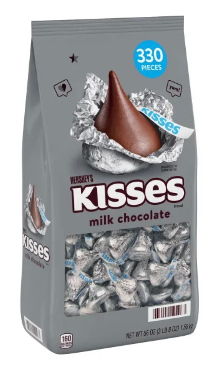 HERSHEY's KISSES Milk Chocolate 330 Pieces 3 lb 8 OZ / net wt 56 OZ / 1.58 Kg