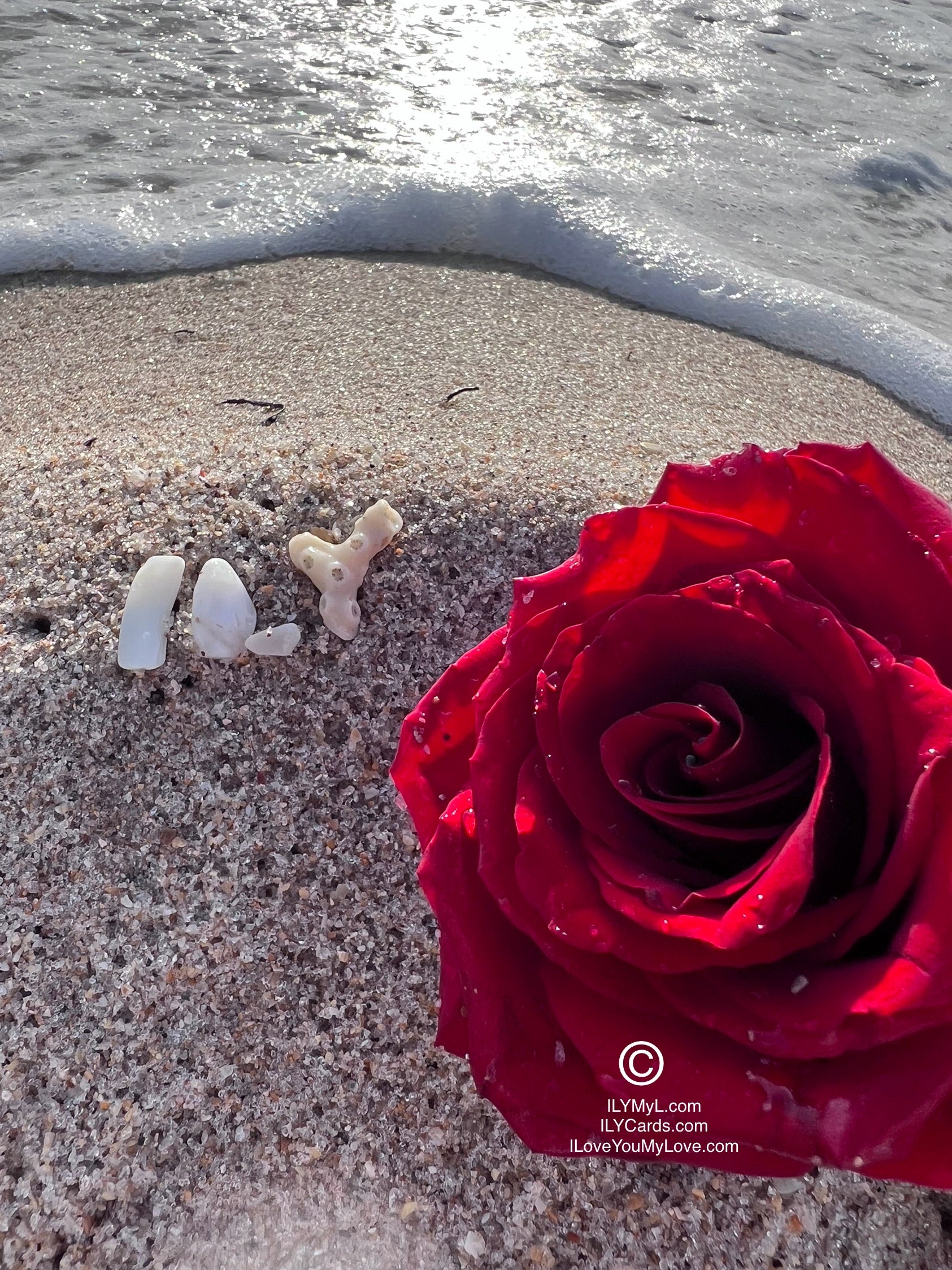 ILY Art Digital Image® Love Etched in Sacred Sand, Sealed by the Sea: An Oath Among Two Destined Souls - NFTs HD DIGITAL ART IMAGE