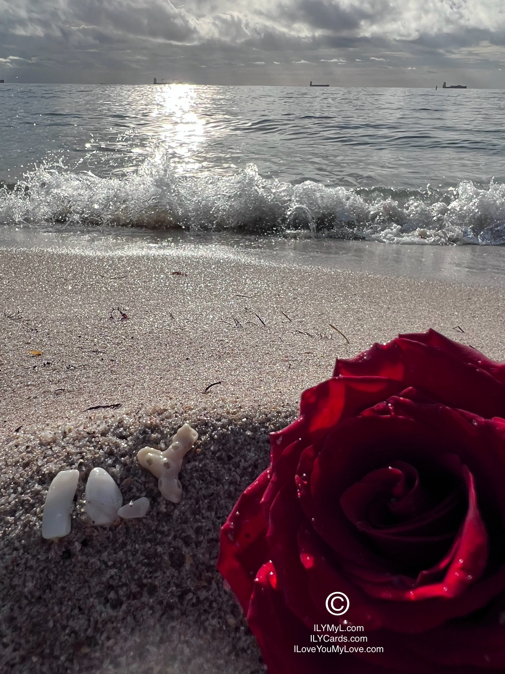 ILY Card® Love Etched in Sacred Sand, Sealed by the Sea: An Oath Among Two Destined Souls - 8.25 x 5.25 Folding Color Paper Card