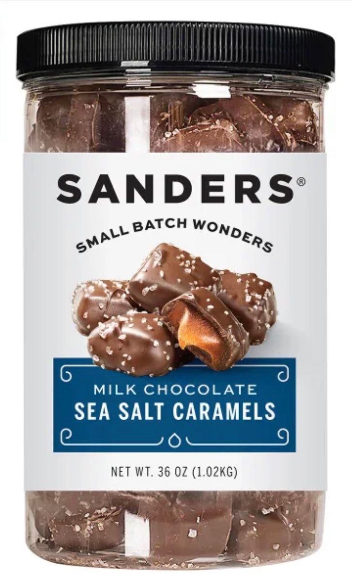 Sanders Sea Salt Caramels Milk Chocolate Clusters Small Batch Wonders 36 OZ / 1.02 Kg