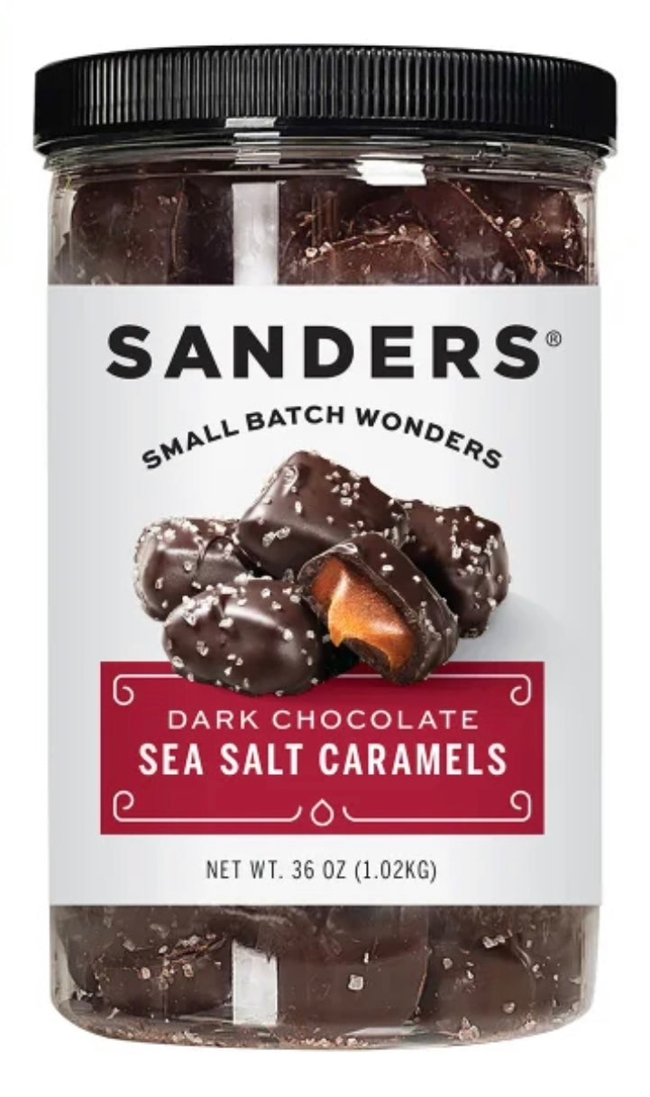 Sanders Sea Salt Caramels Dark Chocolate Small Batch Wonders 36 OZ / 2 lbs 4 OZ / 1.02 kg