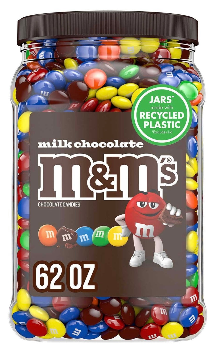m&m MILK Chocolate Candies net wt 62 OZ / 3 Lb 14 OZ / 1757.7 g