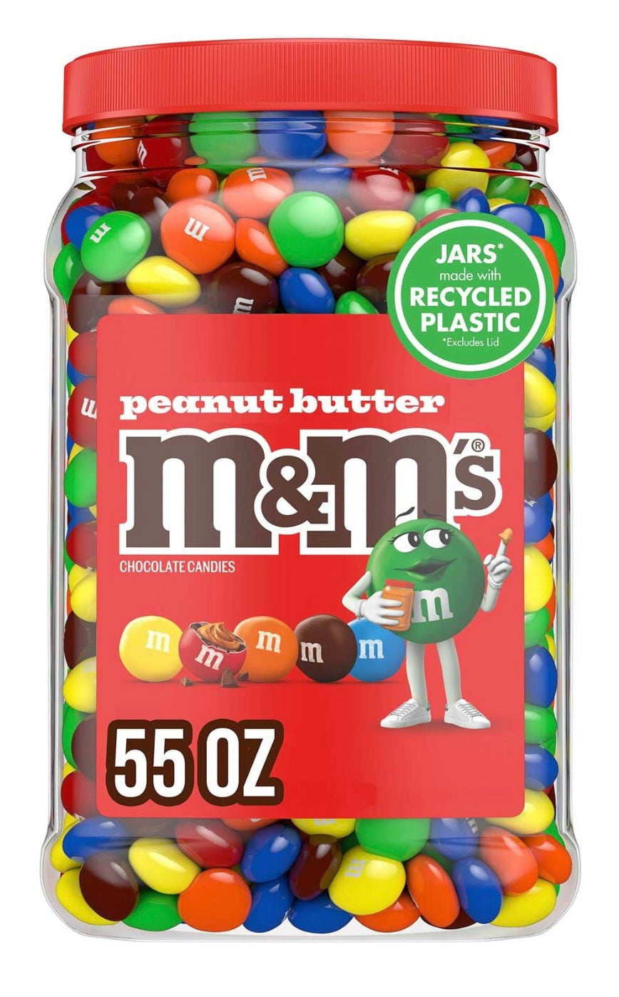 m&m PEANUT BUTTER Chocolate Candies net wt 55 OZ / 3 Lb 7 OZ / 1559.3 g