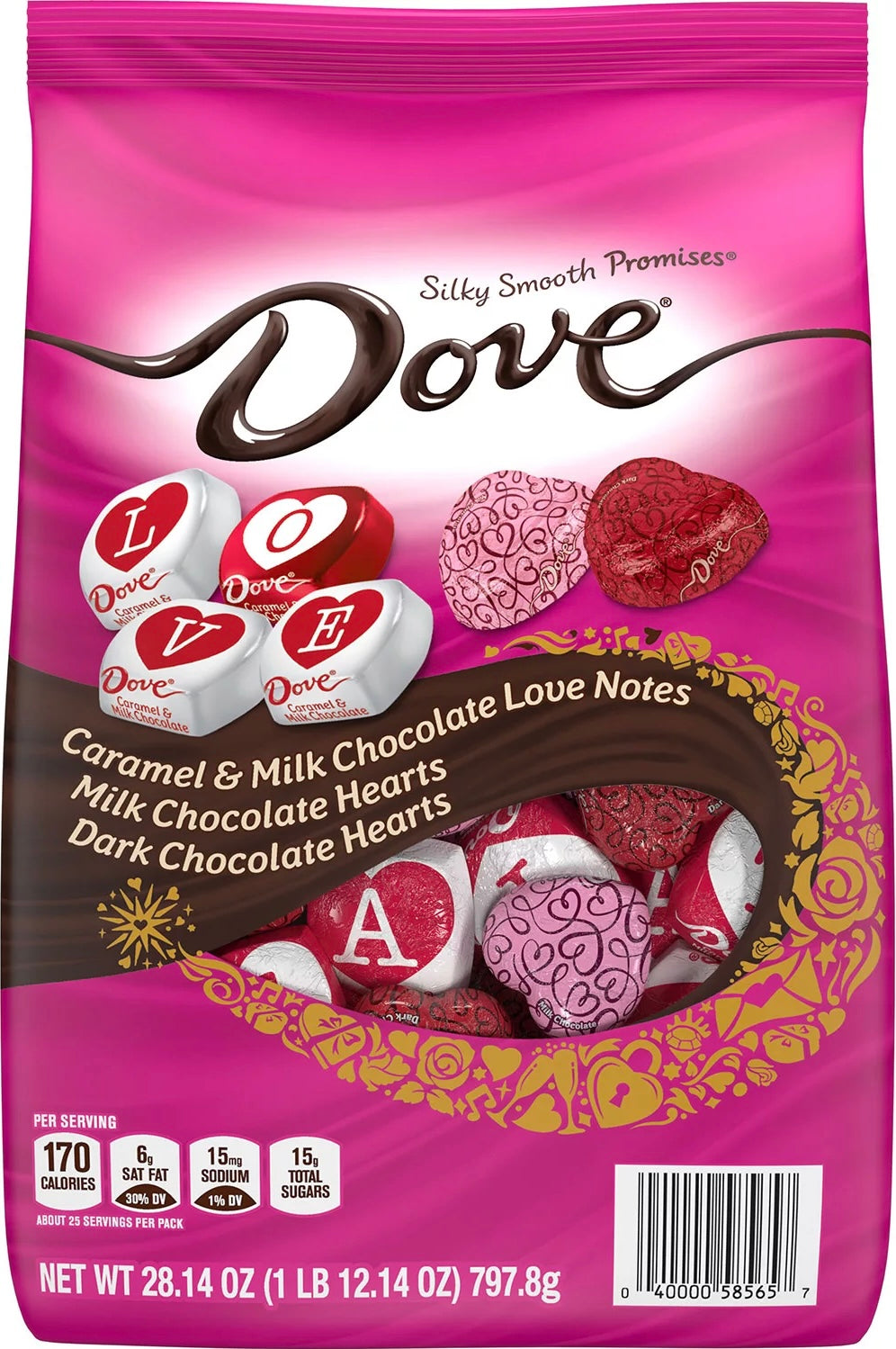 DOVE Love Notes Silky Smooth Promises Caramel & Milk & Dark Chocolate Love Gifts 28.14oz / 787.8g