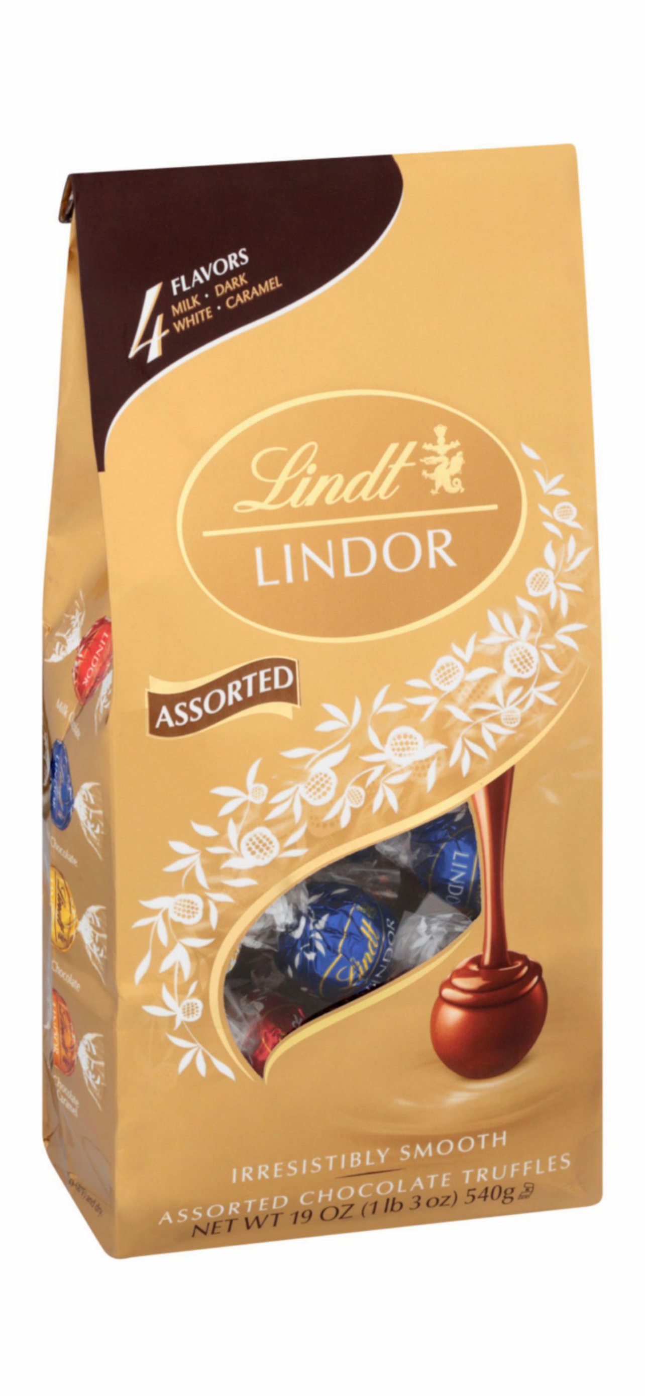 LINDOR 4 Flavor Assortment Chocolate Truffles Irresistibly Smooth 21.2oz / 600g