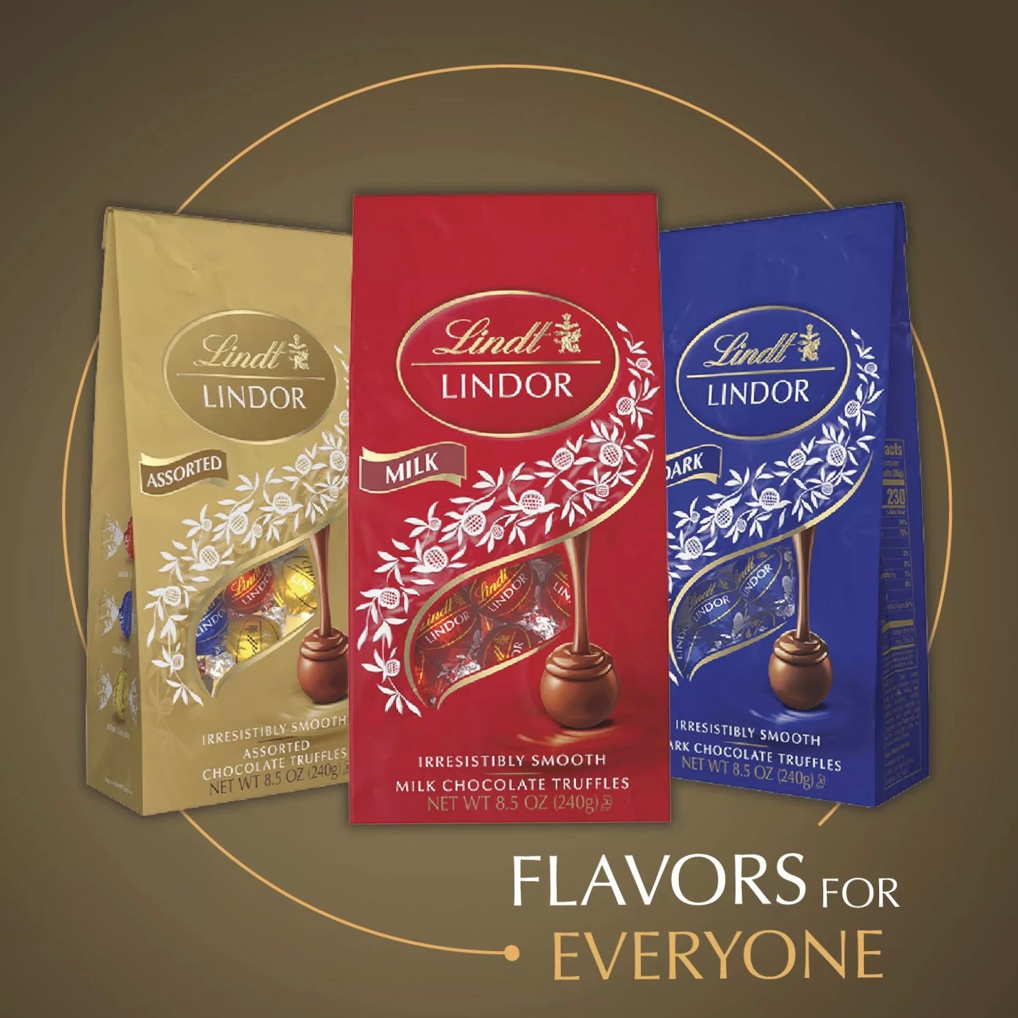 LINDOR 4 Flavor Assortment Chocolate Truffles Irresistibly Smooth 21.2oz / 600g