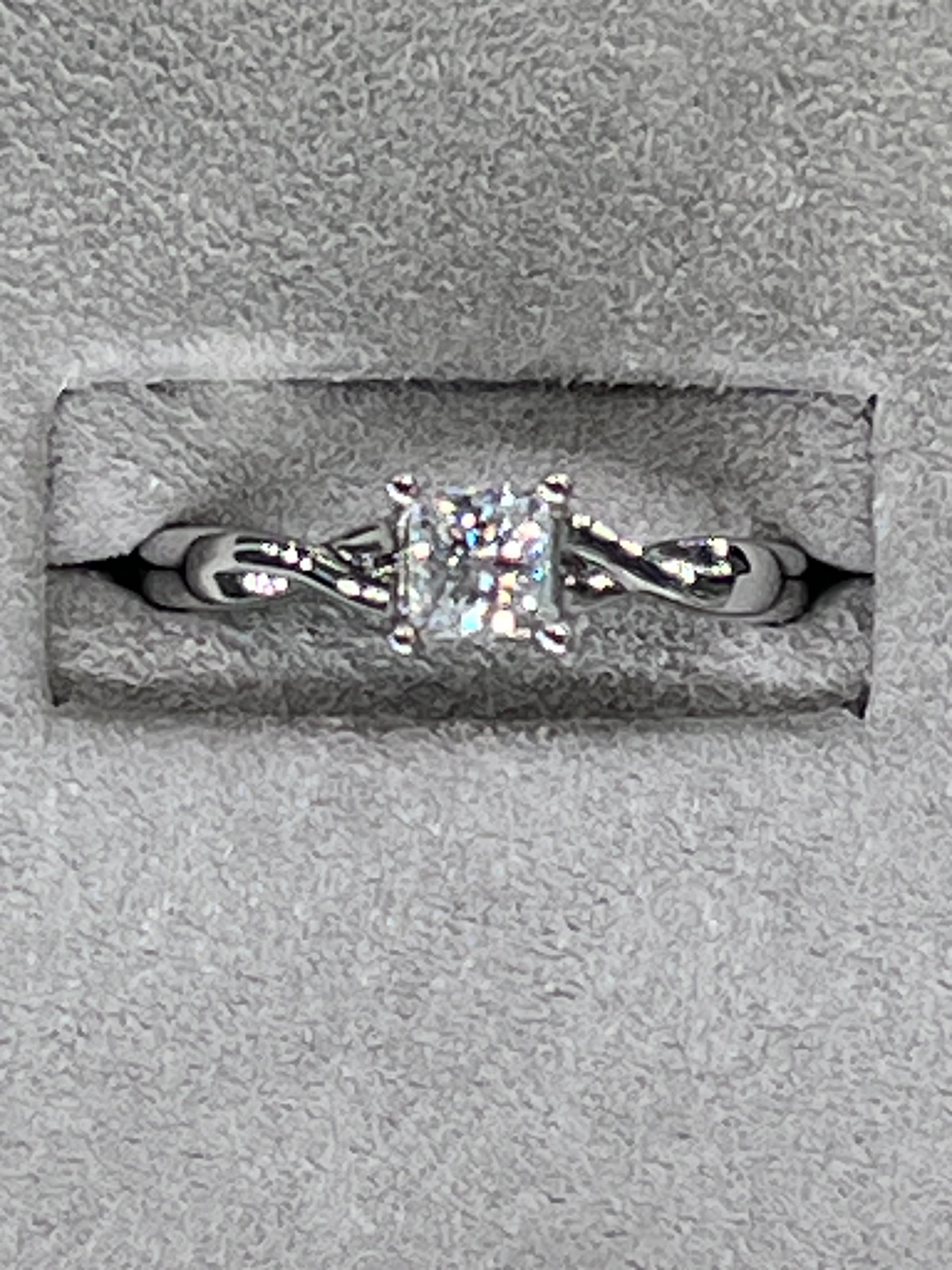 Platinum ILoveYouForeverMyLove Diamond 0.50 Princess Cut Solitaire Ring