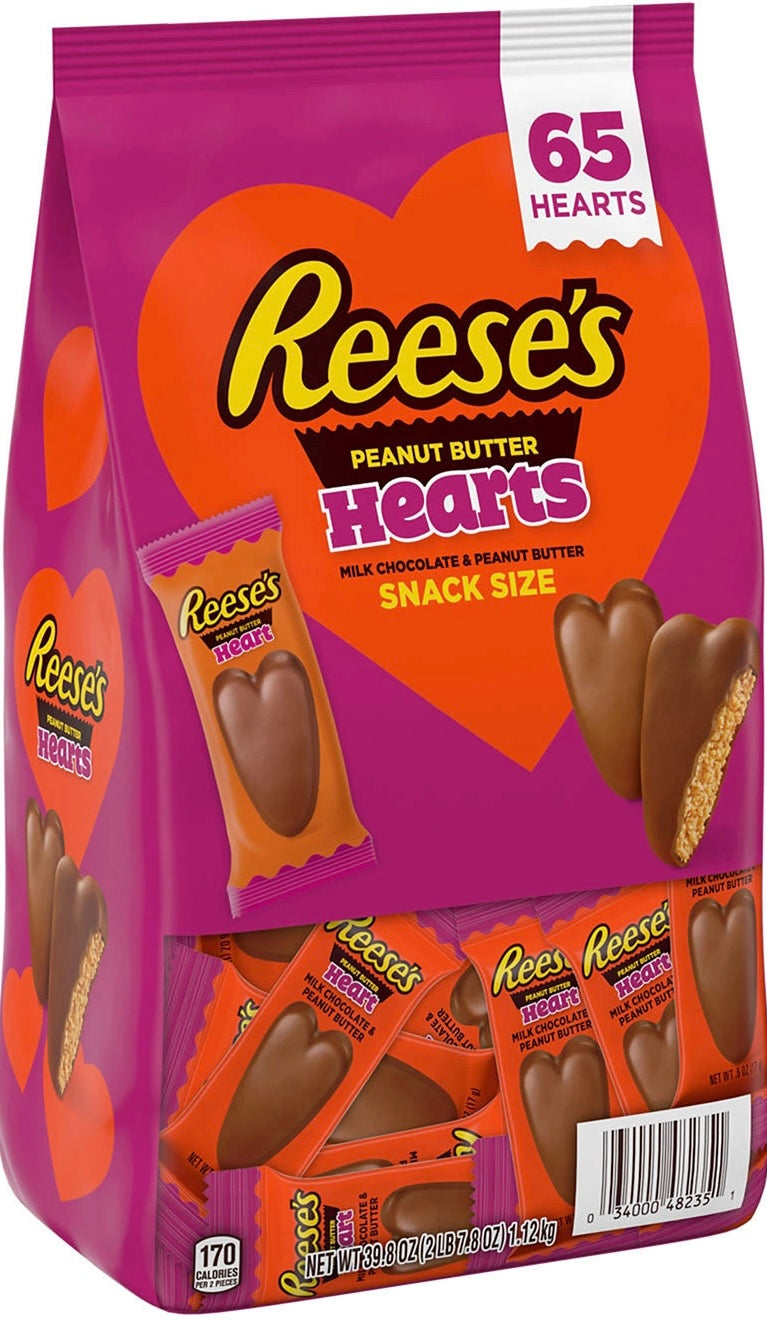 Reese's Milk Chocolate Peanut Butter Hearts Snack Size Chocolates 38.8 oz / 1.12 kg