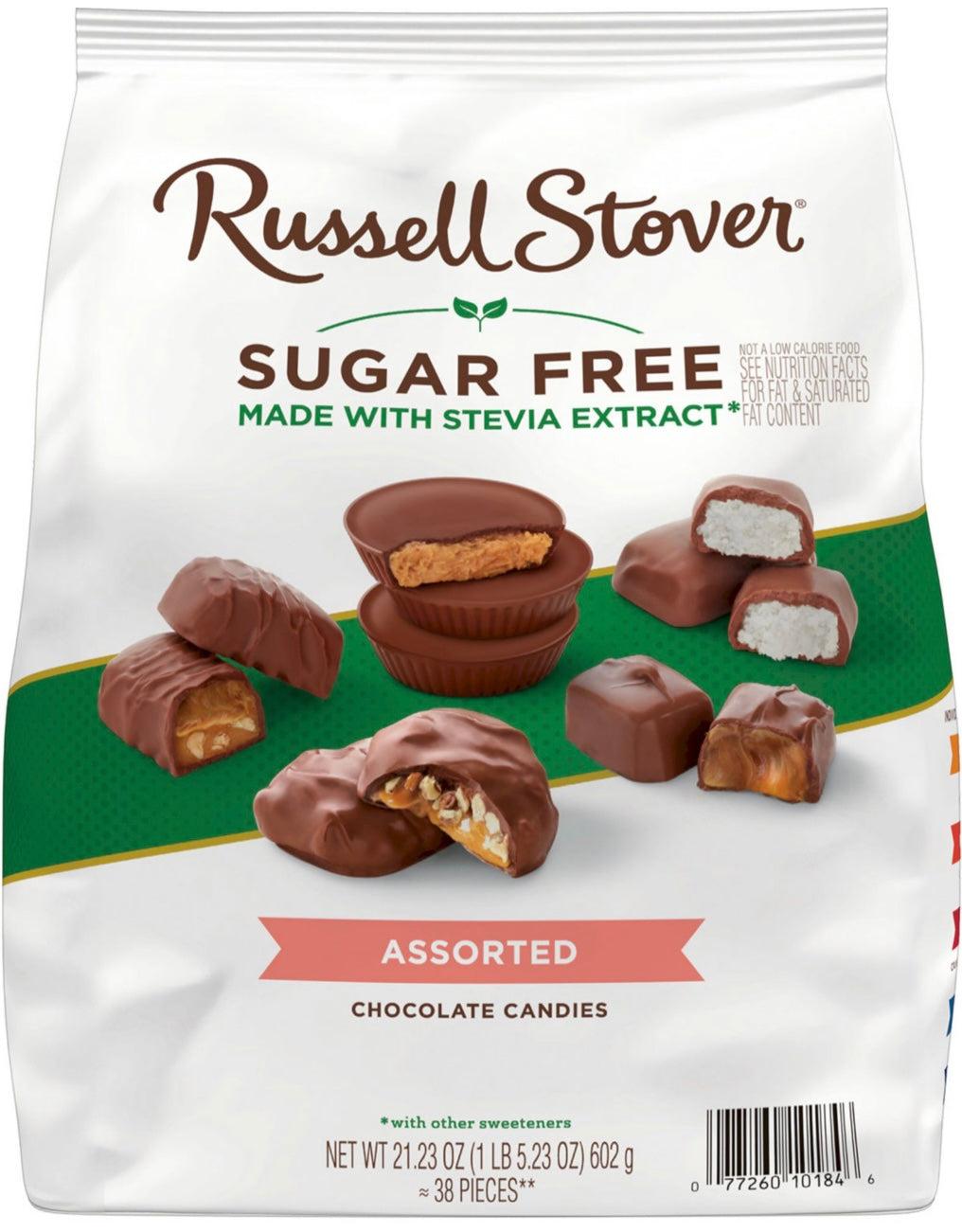 SUGAR FREE Russel Stover Assorted Chocolate Candies With Stevia Extract 21.23oz / 602g