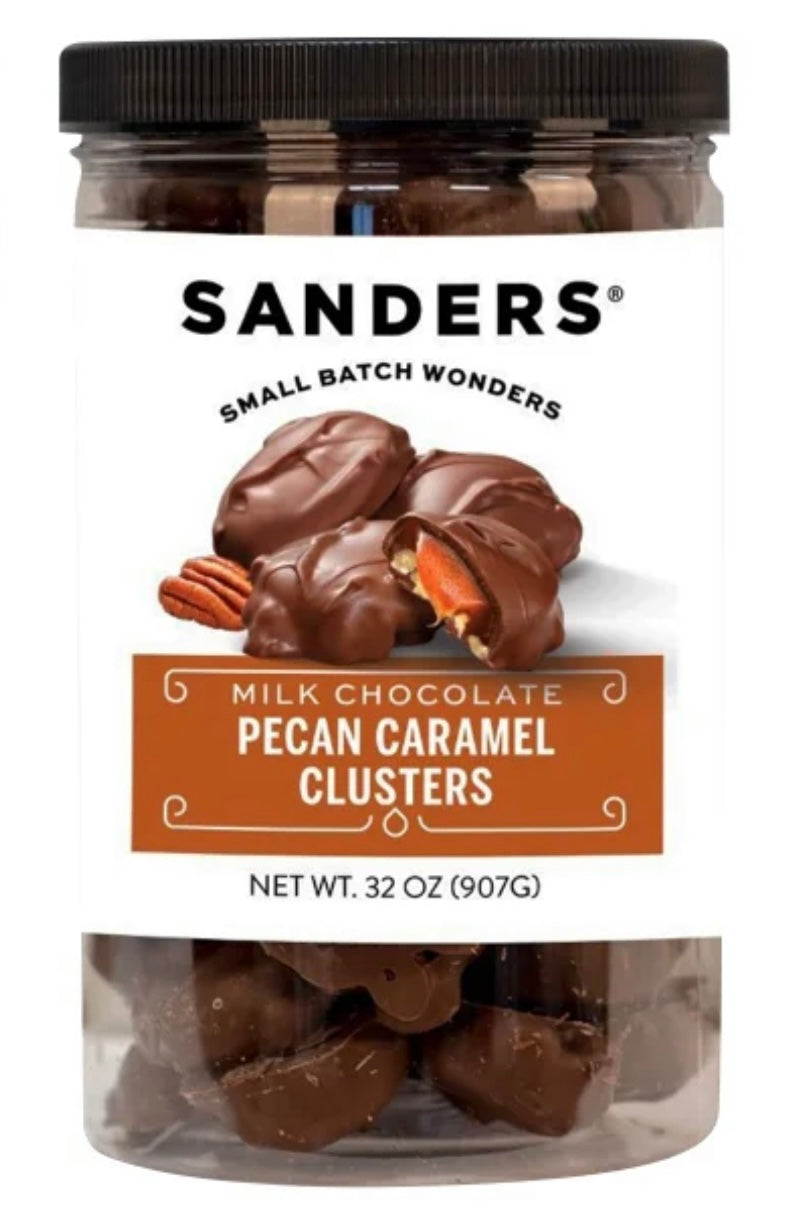 Sanders Pecan Caramel Milk Chocolate Clusters Small Batch Wonders 32 OZ / 907g