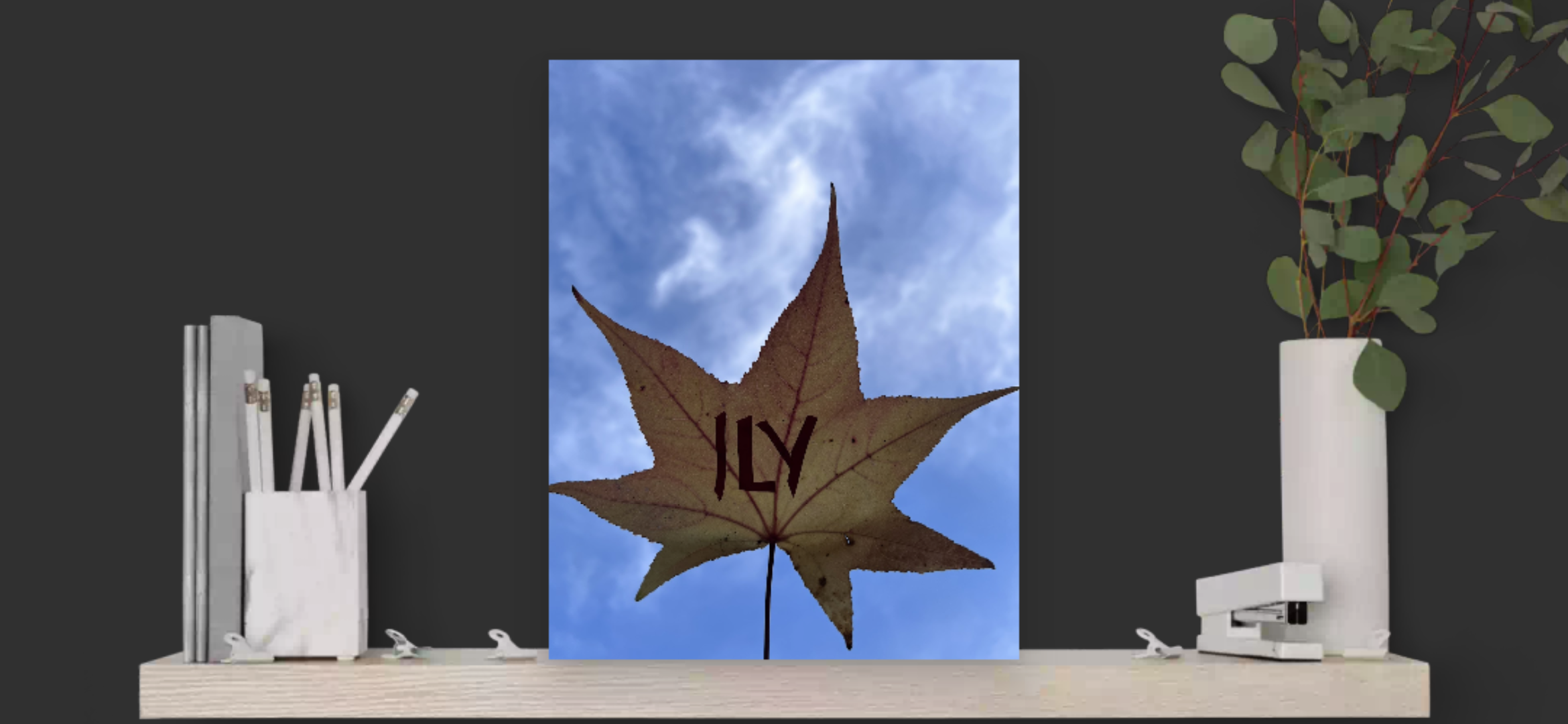 CANVAS ILY Image® 11 x 14" Inches BlueSky Single ILY Leaf