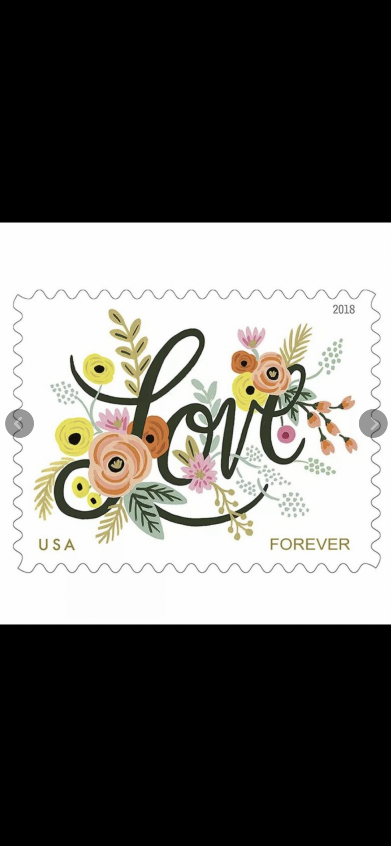 1 STAMP - US Domestic LOVE Spelling With Flowers